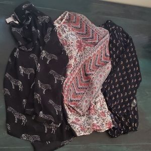 3 small and XS sheer tops Banana republic and Luck